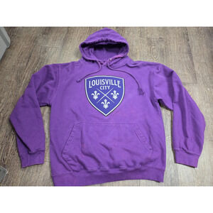 LouCity Authentic Louisville City Purple FC Men's Club Hoodie Sweatshirt Medium